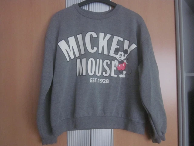 C&A Disney Damen Sweatshirt Gr. XL Mickey Mouse grau Pullover langarm fast neu