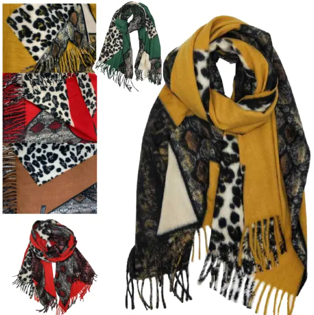 Leopard Print Ladies Scarf Shawl Cashmere Stole Blanket Wrap Animal Women