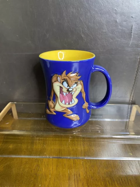 TAZ Tazmanian DEVIL BLUE 3D Coffee Mug Cup 2005 Looney Tunes XPRES Warner Bros