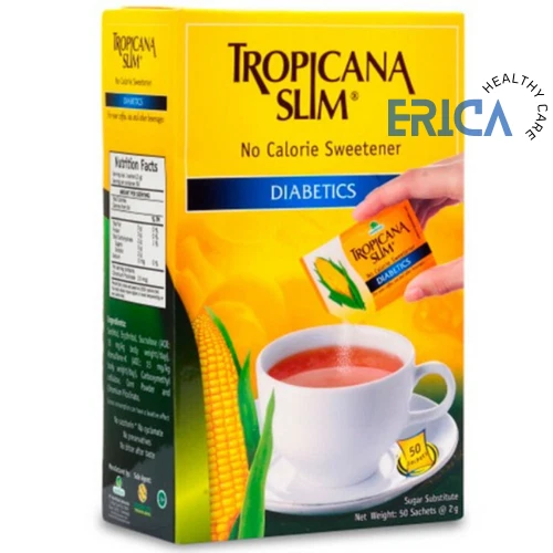 2x Dolcificante Tropicana Slim Diabetic Senza Calorie 50 Bustine -Zero Cal!