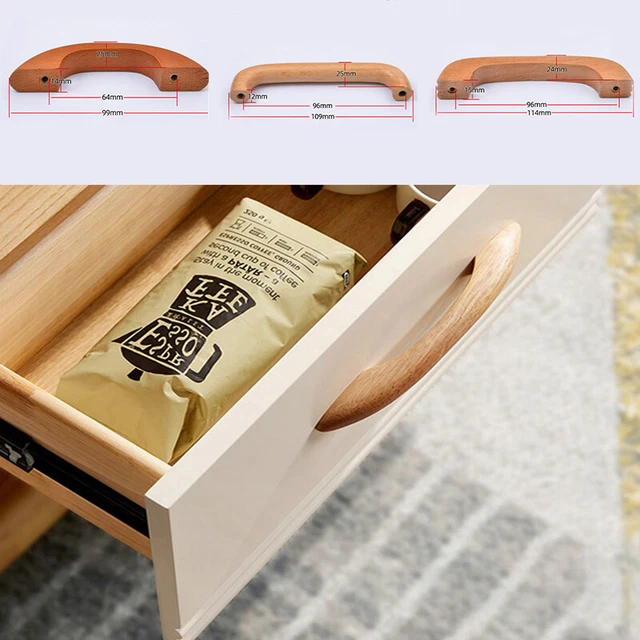 Wooden Drawer Pull Handle Kitchen Furniture Cabinet Wardrobe Door Knob Handles