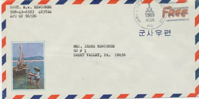 USA "ARMY & AIR FORCES POSTAL SERVICE / APO / 96326" Duplex-Stpl. u. hs. "Free"