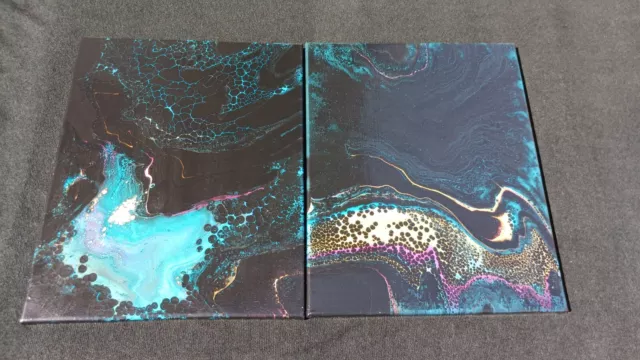 Original Acrylic Paintings -DIPTYCH- On Two 16" X 20" Canvas