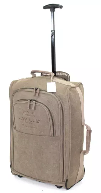 Retro Canvas Cabin Approved Travel Bag Wheel Suitcase Hand Luggage Trolley Case