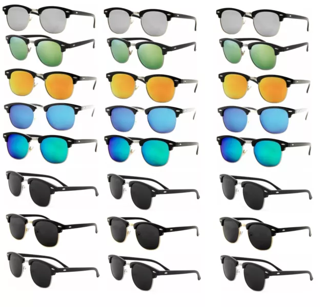 32 Pcs Unisex Half Frame Semi Rimless Mirrored Polarized Lens Bulk Lot Wholesale