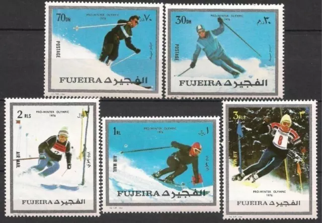 Fujeira 1972 Olympic Winter Games Sports Skiing 5v set MNH