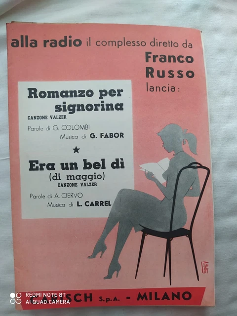 FRANCO RUSSO "ROMANZO PER SIGNORINA" - "ERA UN BEL DI' (di maggio) - 1956