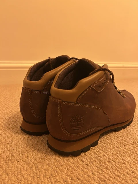 Timber Men TIMBERLAND MEN’S BROWN Leather Lace-Up Ankle Hiking Boots Round Toe ...