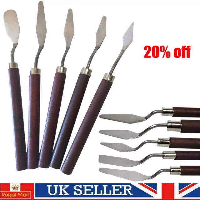 5pcs Professional Palette Knives Spatula Acrylic Oil Paint Artist Knife PaintiHM