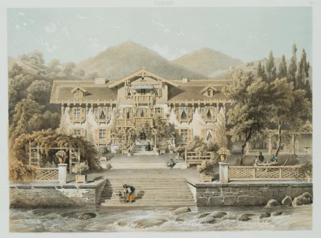 K. LINDEMANN-FROMMEL (*1819), Landhaus in Lichtenthal bei Baden,  1848, Lith. 3