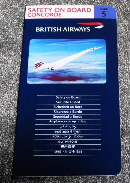 British Airways Concorde Airline Safety Card Issue 5