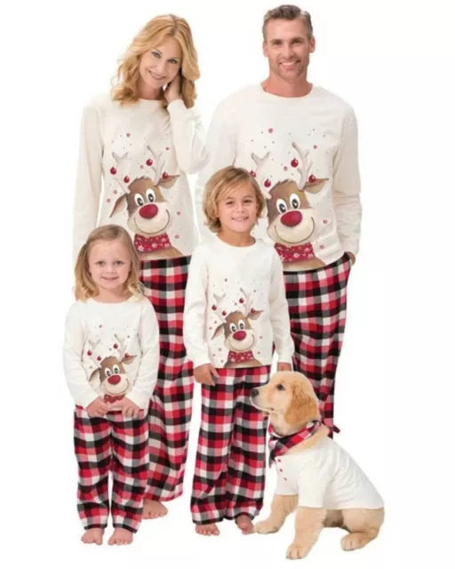 Family Matching Adult Kids Christmas Xmas Pyjamas Festive Pyjama Sets