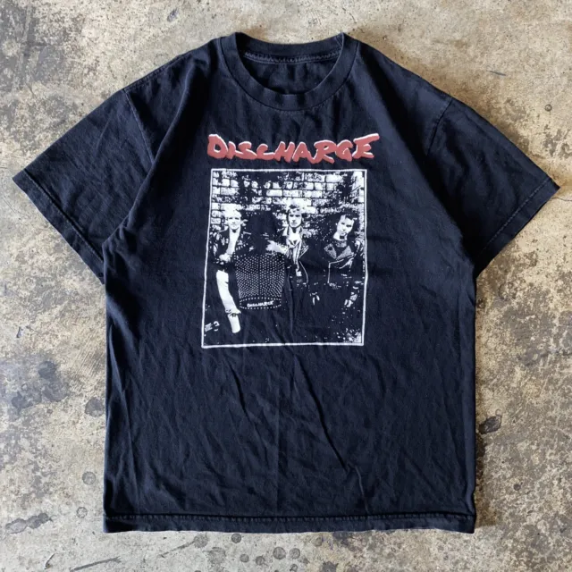 Vintage Discharge T-Shirt Size L GBH Crass Nausea Dystopia