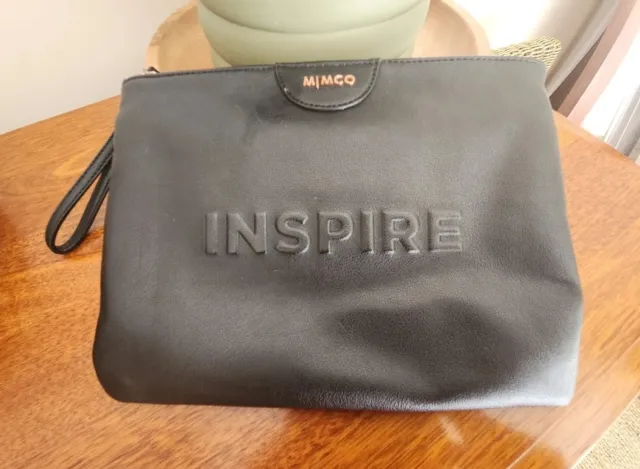 @ Mimco Genuine Inspire Black/White Rose Gold Zip Large Pouch @ Vgc @ Quality @