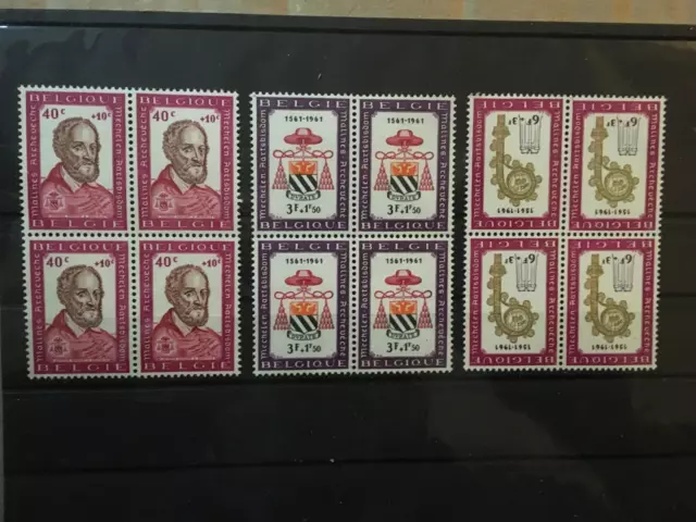 belgique 1961 cob 1188 à 1190 neuf sans charnière bloc de 4