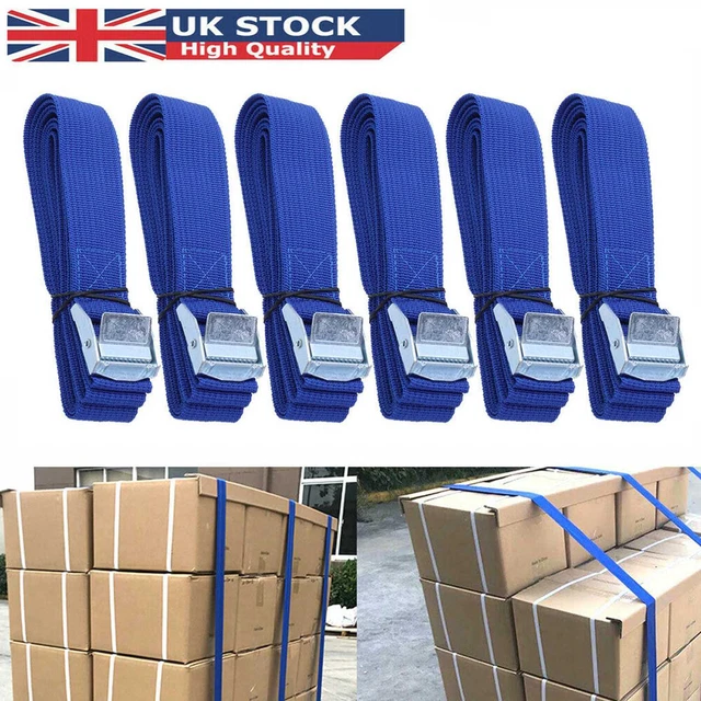 SET OF 6 Lashing Straps Cargo Luggage Tie Down Cam Buckle Roof Rack 2