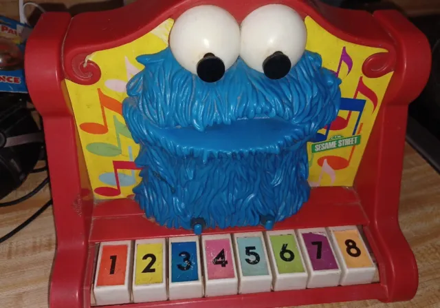 VINTAGE SESAME STREET Cookie Monster Toy Piano 1976 Child Guidance