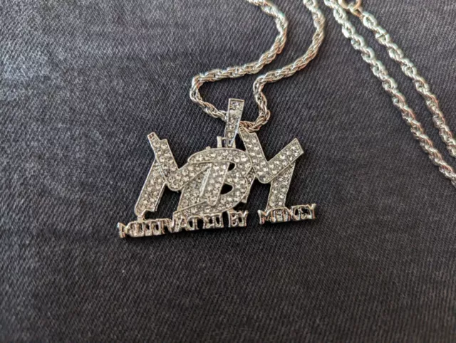 ICED Out Pendant | Motivated By Money | Silver | NEW | Hip Hop | Bling