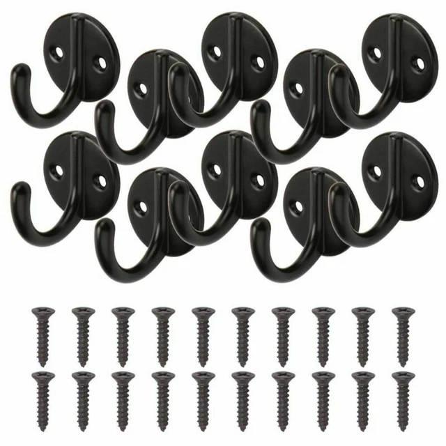 10 Rustic Cast Iron Coat Hat Wall Hooks Restore School Farm Towel Bath Kitchen