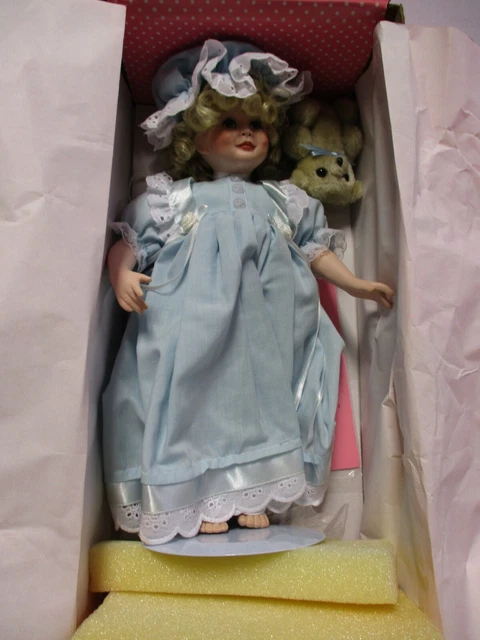 Treasury Collection Paradise Galleries Elizabeth and Her Baby Bear Porcelain Dol