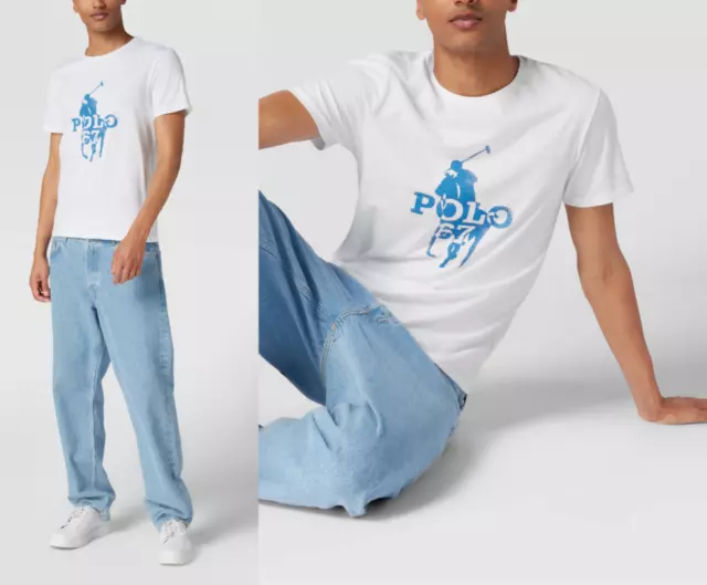 Polo Ralph Lauren Polo Player 67 Print T-Shirt Shirt Custom Slim Fit Tee New XXL