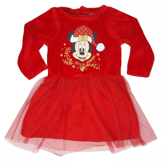 Scamiciata Natalizia Minnie Mouse Disney Neonata 6/24 Mesi - Vh0049