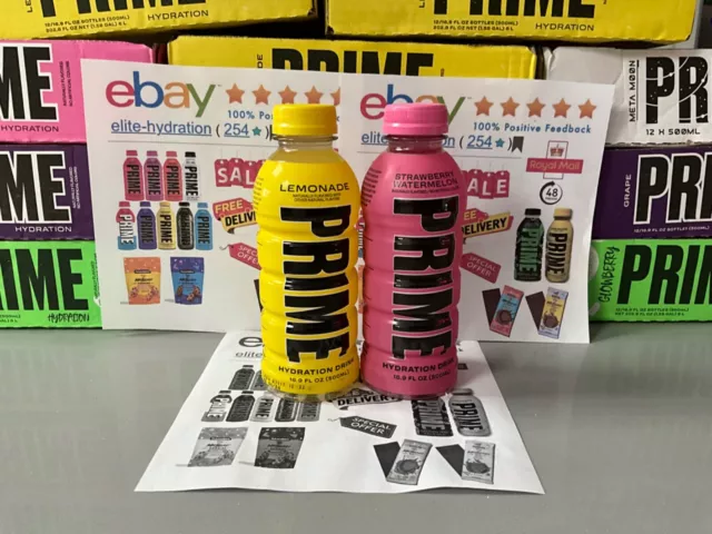 Prime Hydration Lemonade and Strawberry Watermelon Bundle US Import KSI Drink