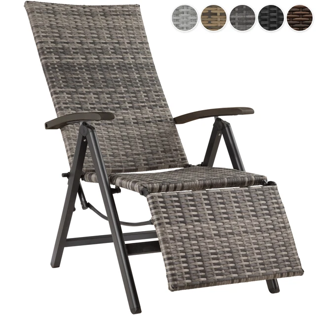 Aluminium Résine Tressée Meubles Jardin Tabouret pliant Chaise Longue Fauteuil