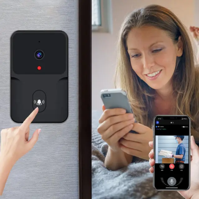 Smart Doorbell Wireless Remote Video Doorbell with Chime,IR Night Vision, 2-Way