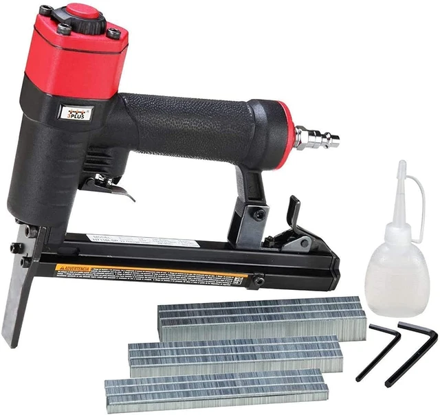 3PLUS H7116LSP-KT 22 Gauge 3/8-Inch Crown Pneumatic Upholstery Stapler with Long