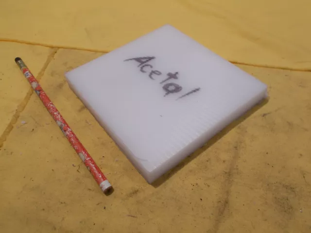 NATURAL DELRIN BAR machinable plastic flat sheet stock 5/8" x 5' x 5"