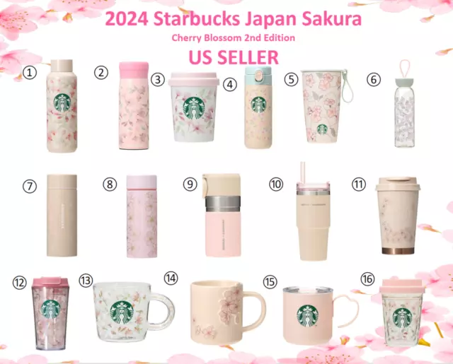 STARBUCKS JAPAN CHERRY Blossom 2024 Sakura Bottle Mug Tumbler US Seller