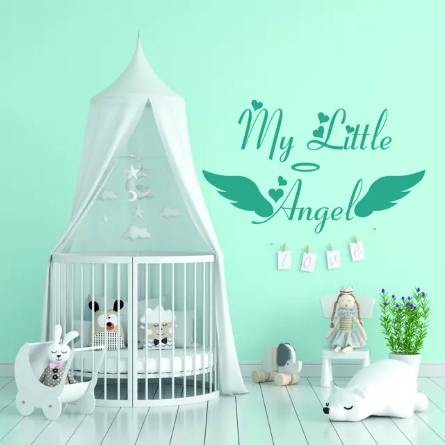 Calcomanías de vinilo My Little Angel para bebé shower niños niñas arte de pared 2