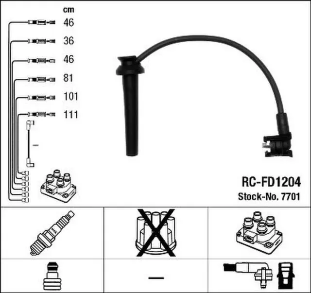 Ignition Widerstandszündleitung NGK pour Ford Mondeo II