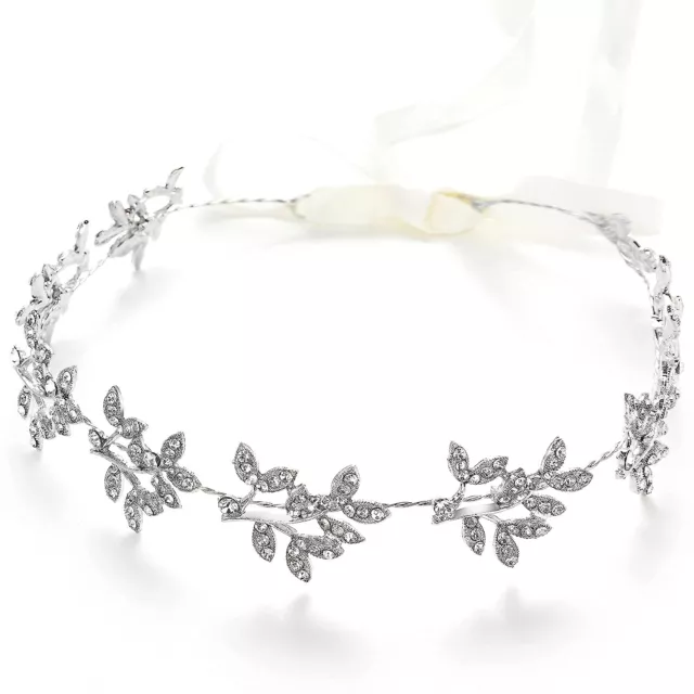 Crystal Wedding Headband Gold Leaves Bridal Headpiece Hair Accessories Jewelery