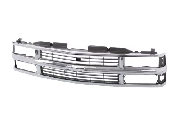 Chrome Grille w/Black Insert For 94-99 Chevy C/K Pickup Suburban Tahoe Blazer