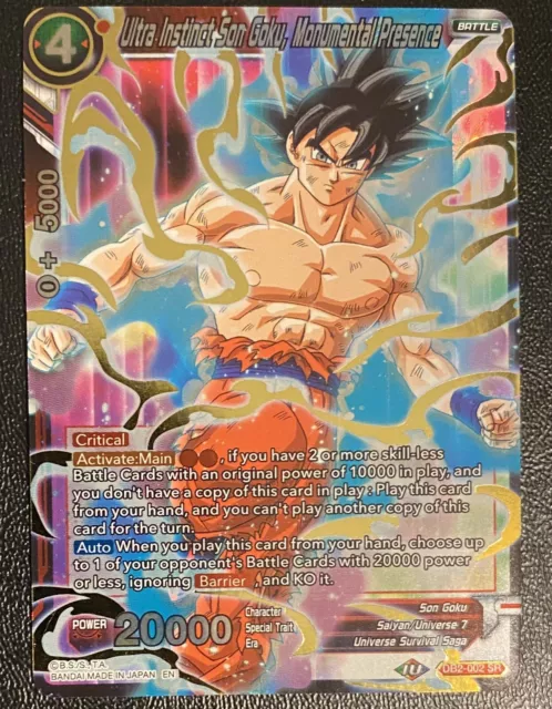 DBS TCG Ultra Instinct Goku, Monumental Presence #DB2-002 SR Divine Multiverse