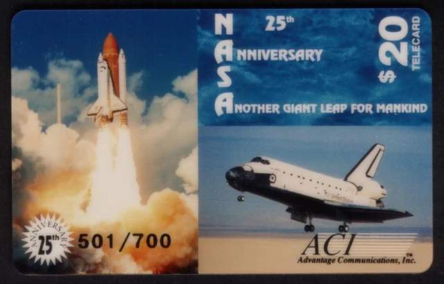 $20. NASA 25th Anniversary: Space Shuttle Liftoff & Landing Phone Card