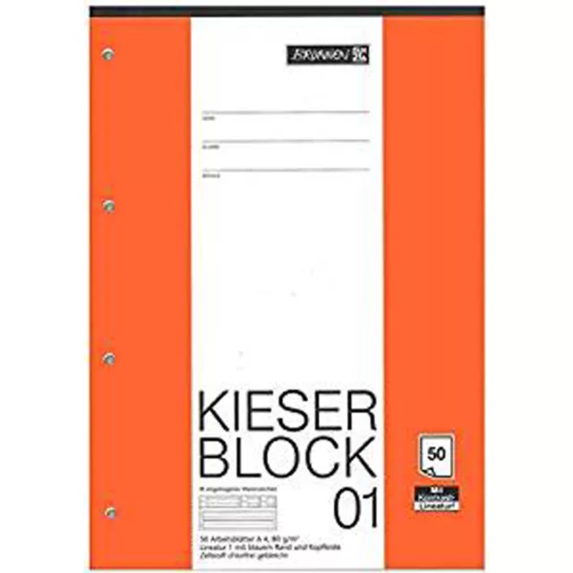 Kieser Bloc 01 din A4 Schullineatur 4-fach de Perforé