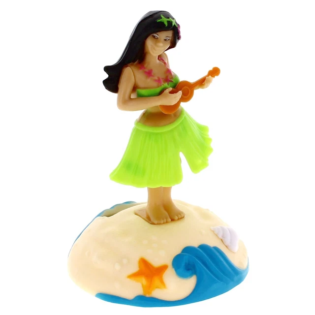 Rosa Ragazza Hawaiana Danzante A Energia Solare: Figurina Oscillante Per Auto, Dashboard, Decorazione Da Scrigno Con Gonna In Erba