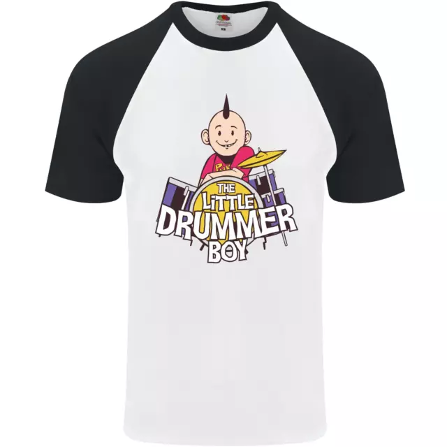 The Little Drummer Boy Funny Drumming Drum Mens S/S Baseball T-Shirt