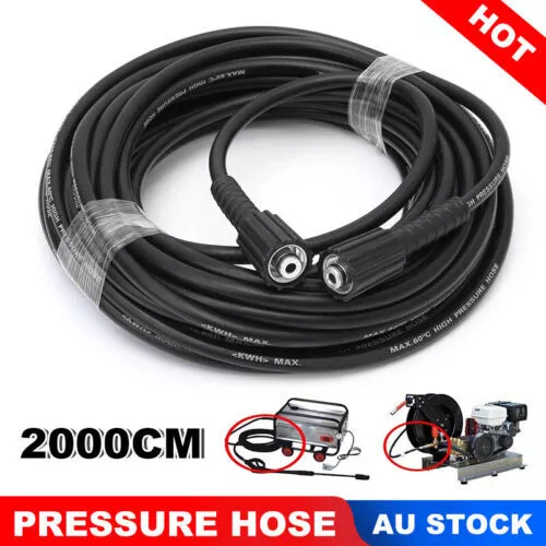 20M High Pressure Washer Hose 14mm Connect Water Cleaner Replacement Pipe M22