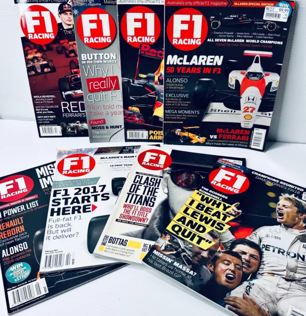 F1 Racing Magazines Australian Edition x 8 Issues 2016 and 2017