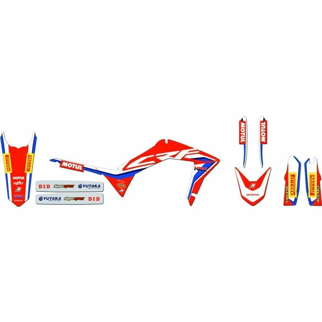 Autocollants Graphiques HRC Brillants Pour Honda CRF450X 2005-2012 - Vinyle Rouge - MX/Dual Sport