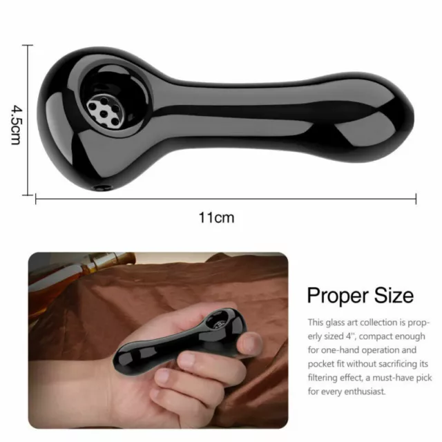 4" inch Mini Portable Glass Smoking Pipe Spoon Pipes Tube Tobacco Bowl Odorless