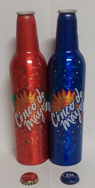 2X 2006 BUDWEISER - CINCO DE MAYO Aluminum Beer Bottles