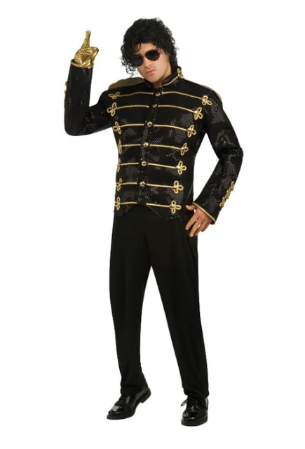 Michael Jackson Deluxe Black Military Jacket Adult Halloween Costume