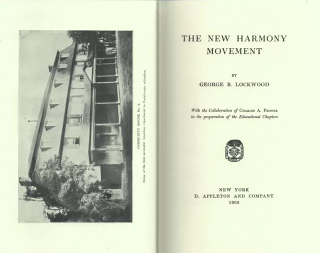 The New Harmony Movement George B Lockwood - 1970 Augustus M Kelley 1905 Reprint