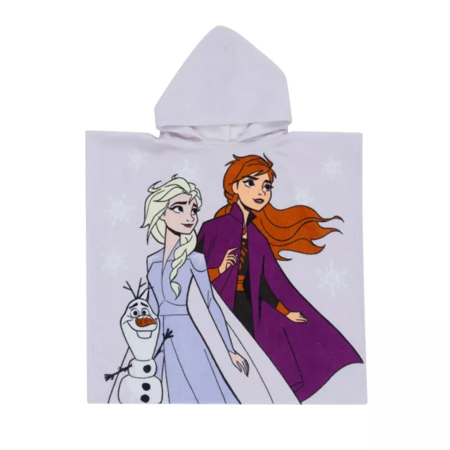 Disney Official Frozen Elsa Anna Olaf Hooded Towel Poncho 120x60cm 100% Cotton