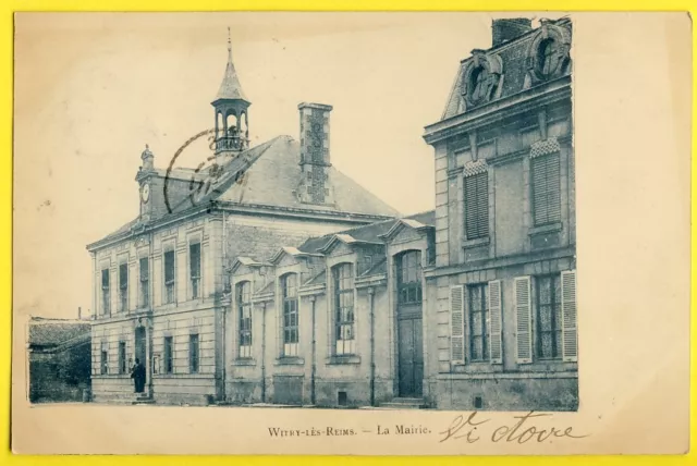 cpa 51 - WITRY lès REIMS (Marne) La MAIRIE et l'Ecole in 1903